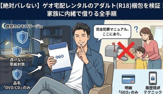 【絶対バレない】ゲオ宅配レンタルのアダルト(R18)梱包を検証！家族に内緒で借りる全手順